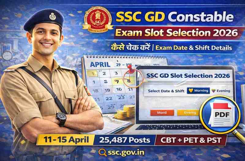 SSC GD Constable Exam Slot Selection 2026: कैसे करें, Exam Date, Shift Details | SSC GD 2026 Update