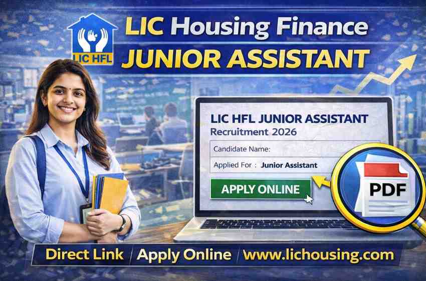 LIC HFL Junior Assistant Recruitment 2026: एलआईसी हाउसिंग फाइनेंस में जूनियर असिस्टेंट की भर्ती, यहाँ से करें ऑनलाइन आवेदन