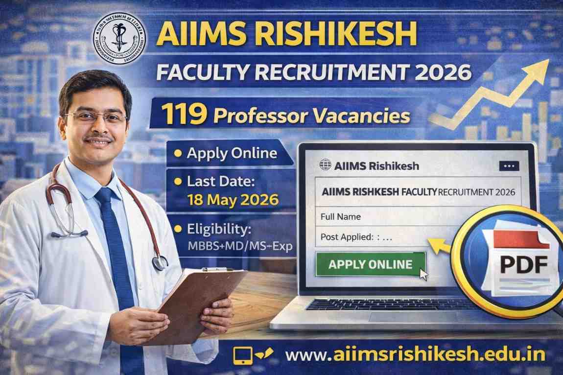 AIIMS Rishikesh Faculty Recruitment 2026: Apply Online, Professor Vacancy, Eligibility, Salary
