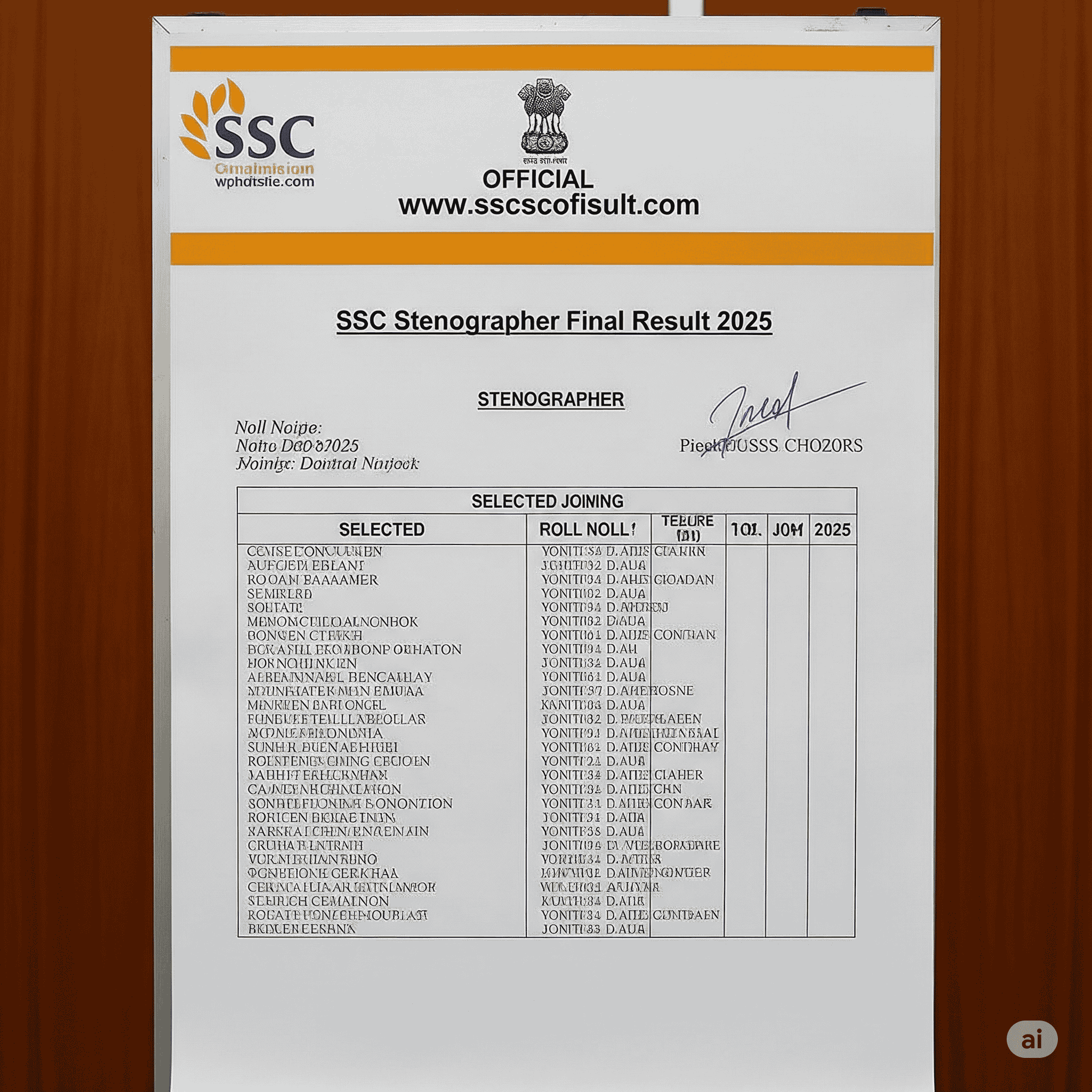 SSC Stenographer Final Result 2025 9 SSC Stenographer Final Result 2025