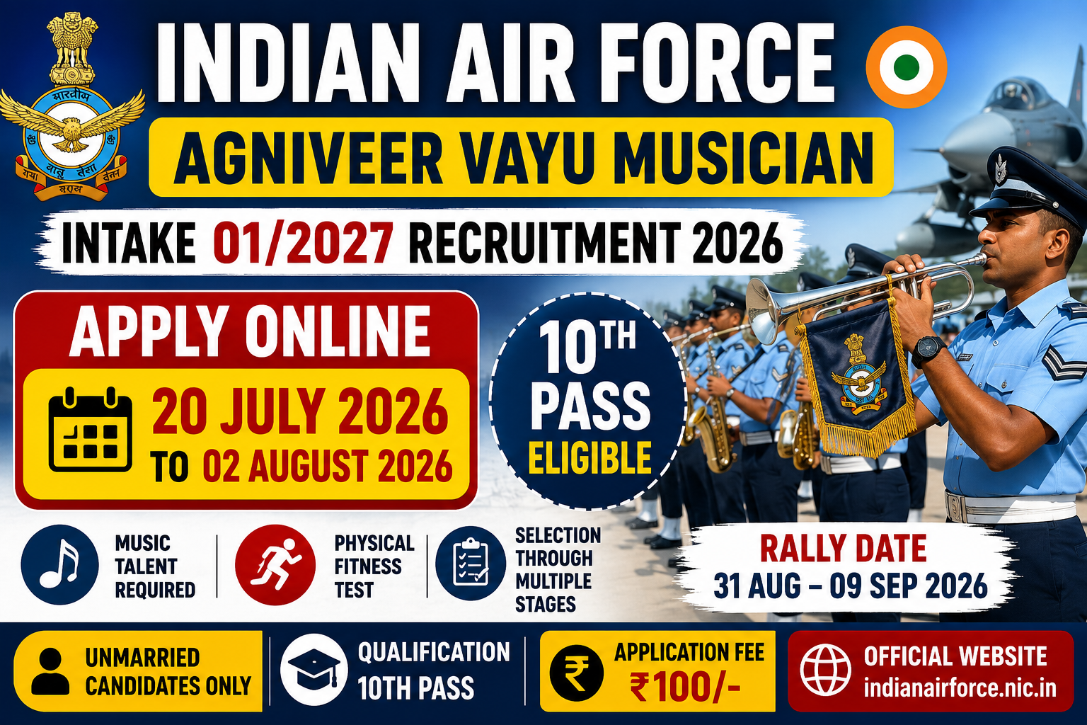 Indian Air Force Agniveer Vayu Musician Recruitment 2026