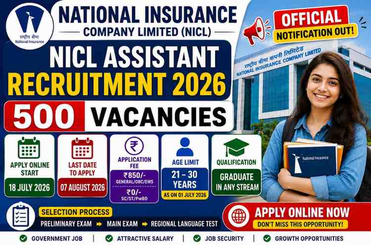 National Insurance NICL Assistant Recruitment 2026 Apply Online for 500 Assistant Posts